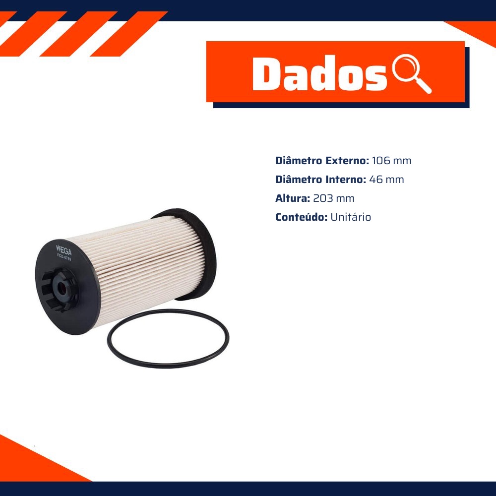Filtro de Combustível - Wega - FCD-0769