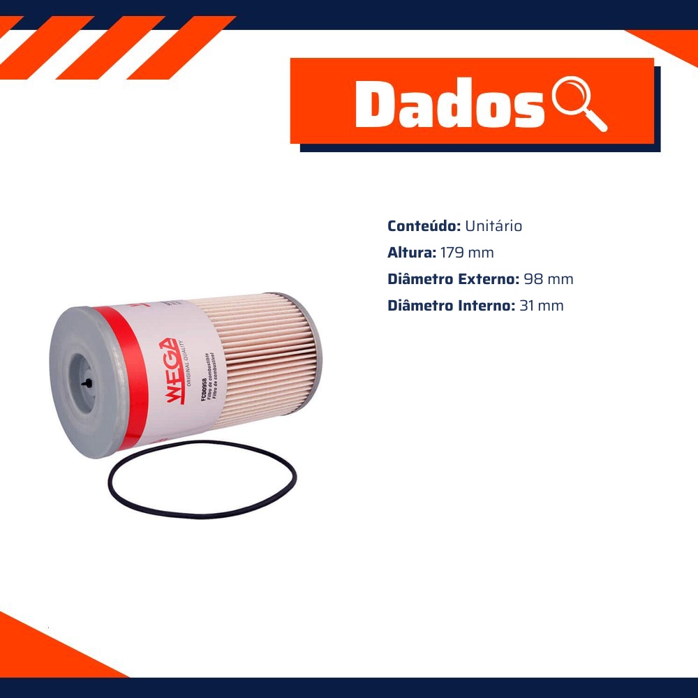 Filtro de Combustível - Wega - FCD-0958