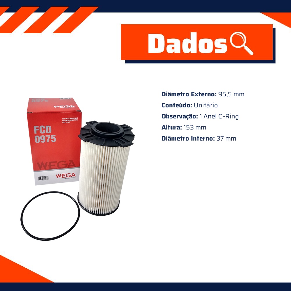 Filtro de Combustível - Wega - FCD-0975