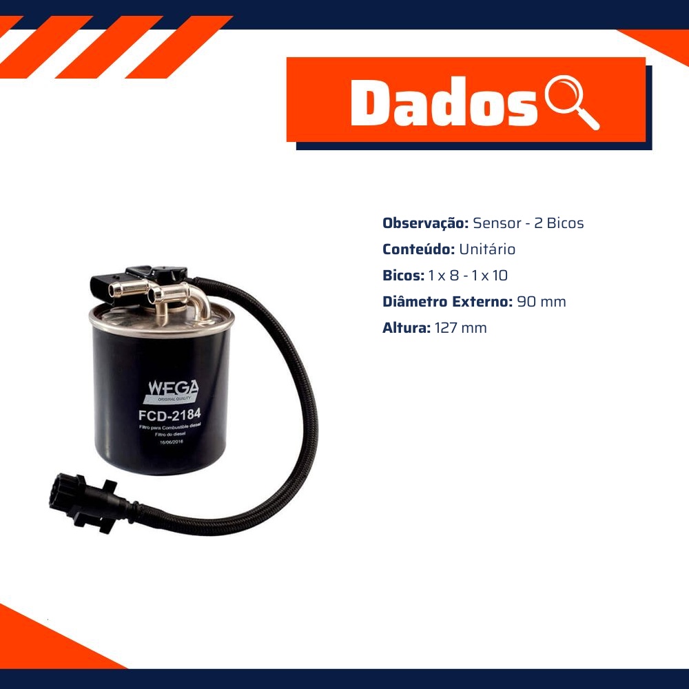 Filtro de Combustível - Wega - FCD-2184