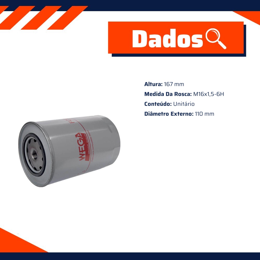 Filtro de Combustível - Wega - FCD-2224