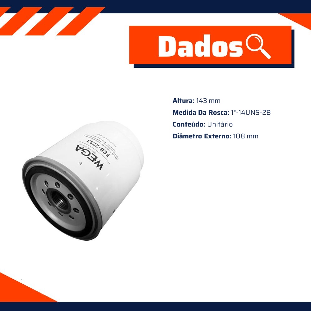 Filtro de Combustível - Wega - FCD-2253
