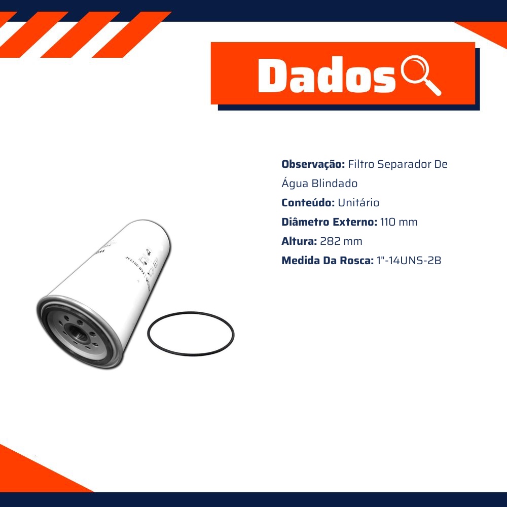 Filtro de Combustível com Dreno - Wega - FCD-30123F