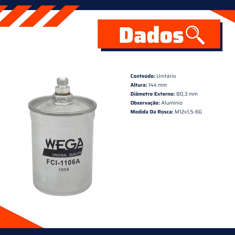 Filtro de Combustível - Wega - FCI-1106A
