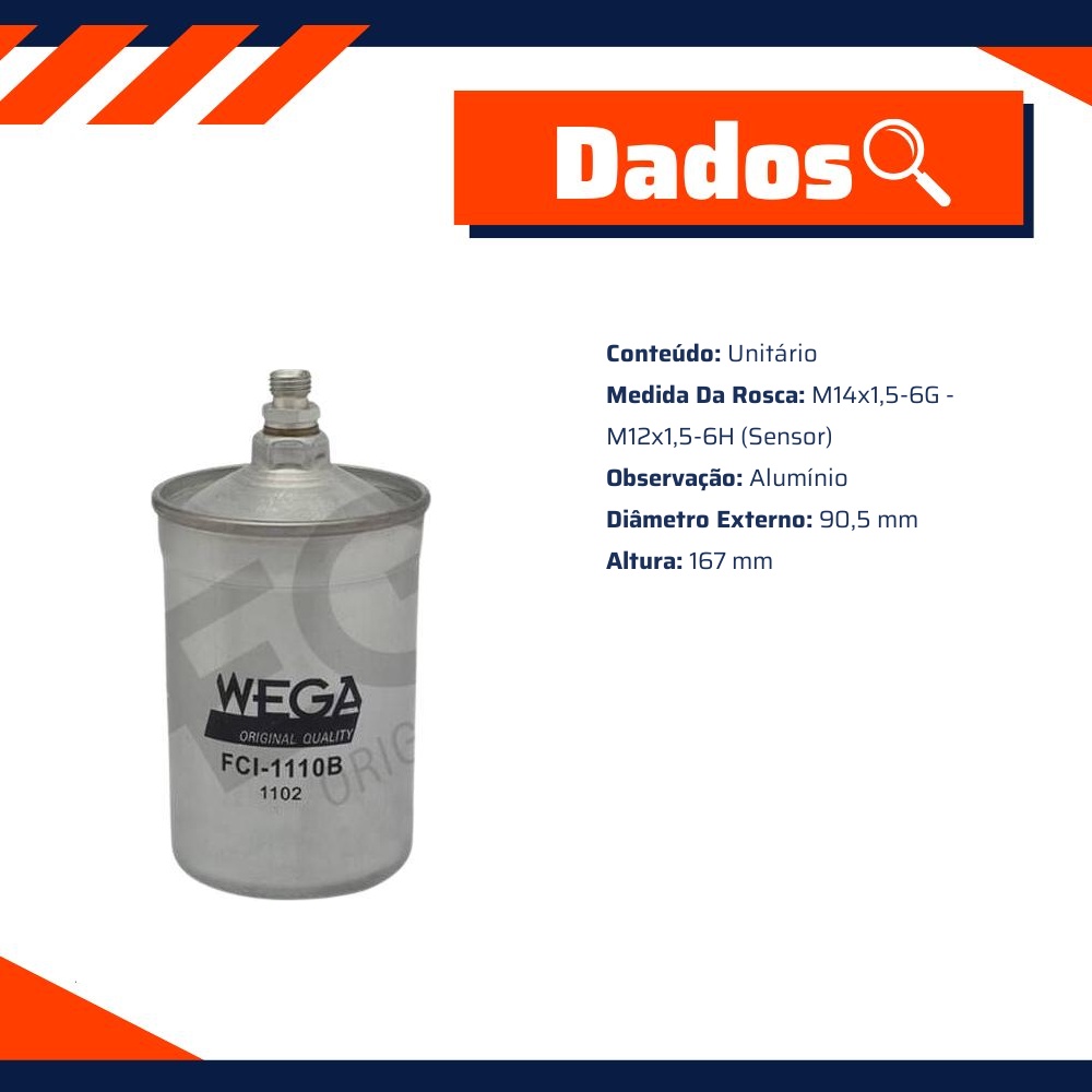 Filtro de Combustível para Mercedes-Benz G 320 - Wega - FCI-1110B