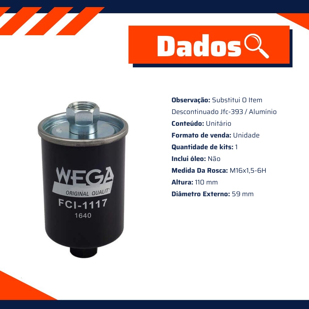 Filtro de Combustível - Wega - FCI-1117