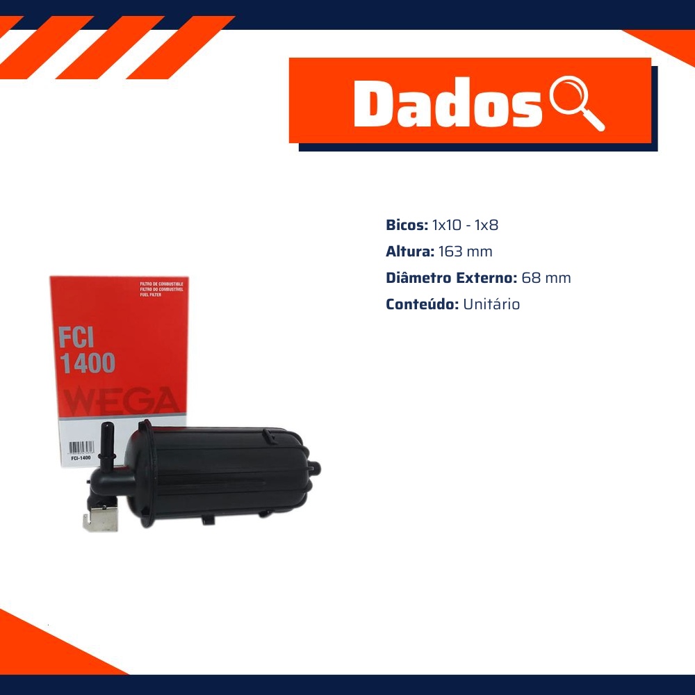 Filtro de Combustível - Wega - FCI-1400