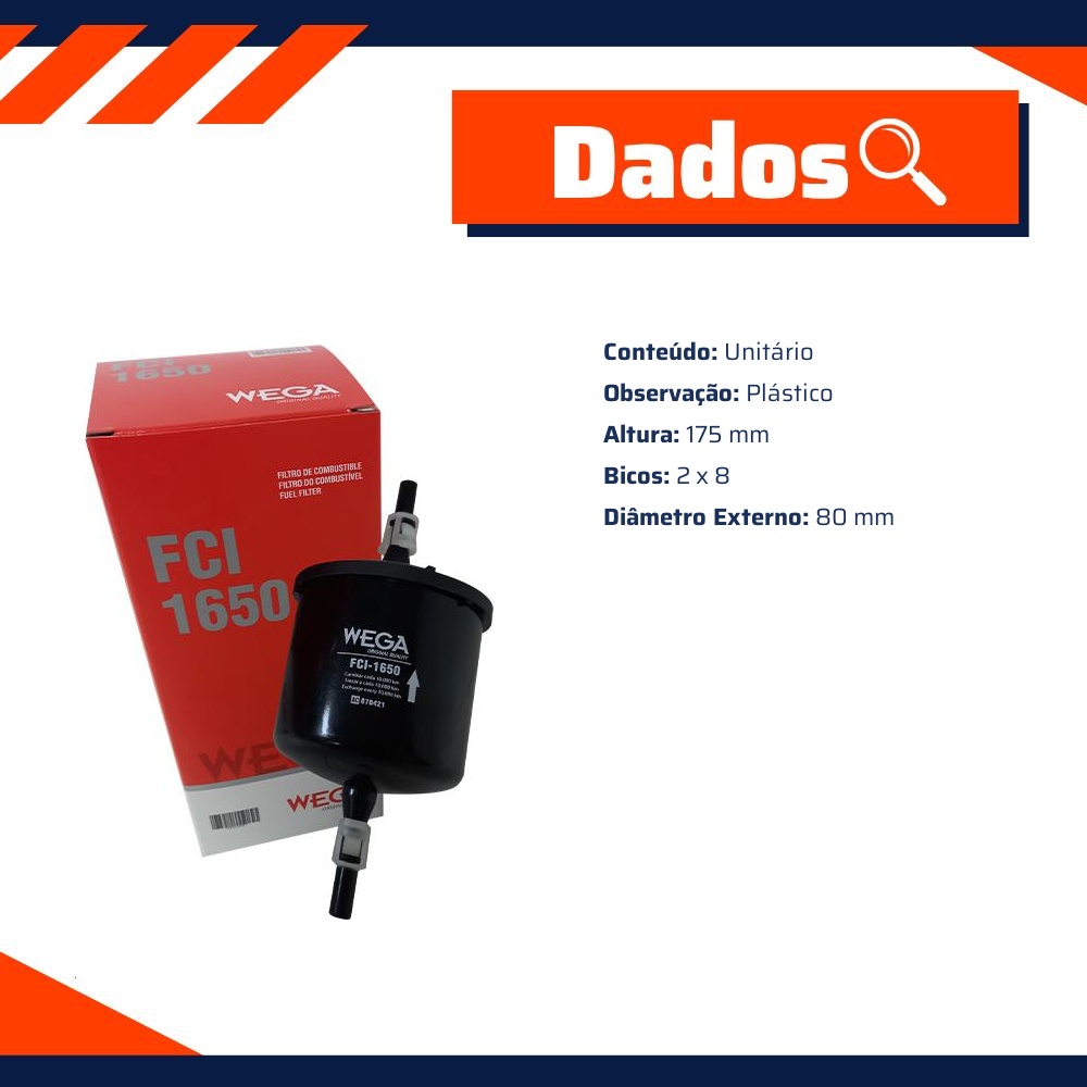 Filtro de Combustível - Wega - FCI-1650