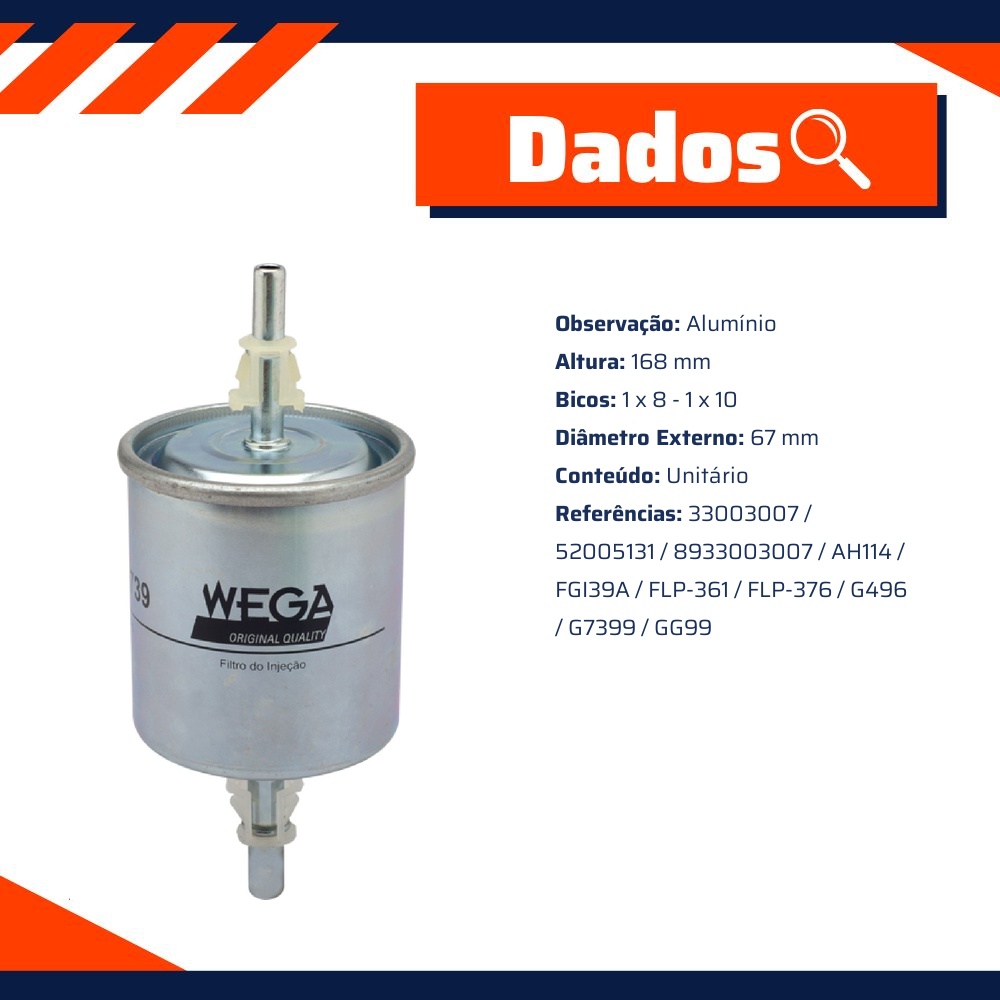 Filtro de Combustível para Jeep Grand Cherokee - Wega - FCI-1739