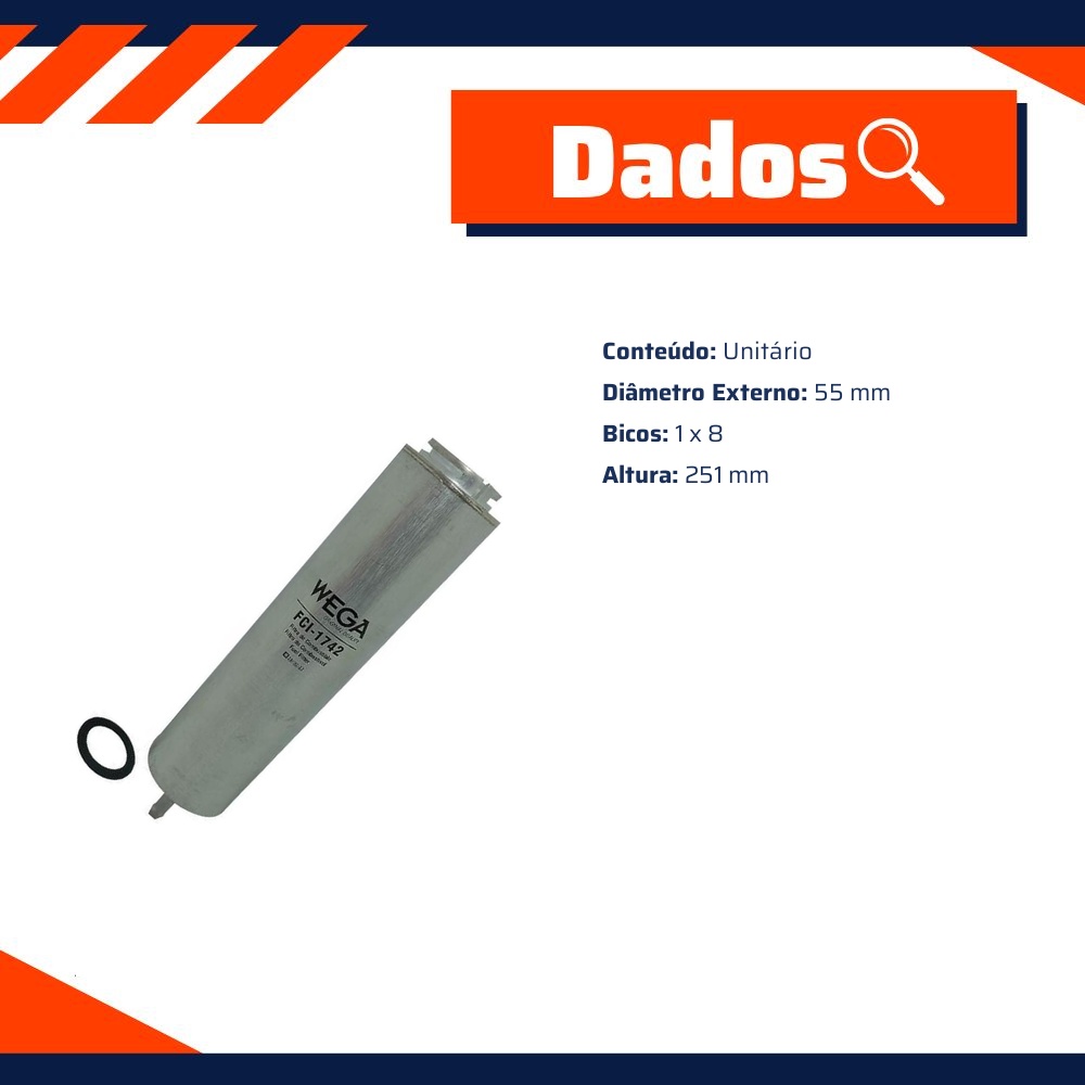 Filtro de Combustível para Bmw X5 - Wega - FCI-1742