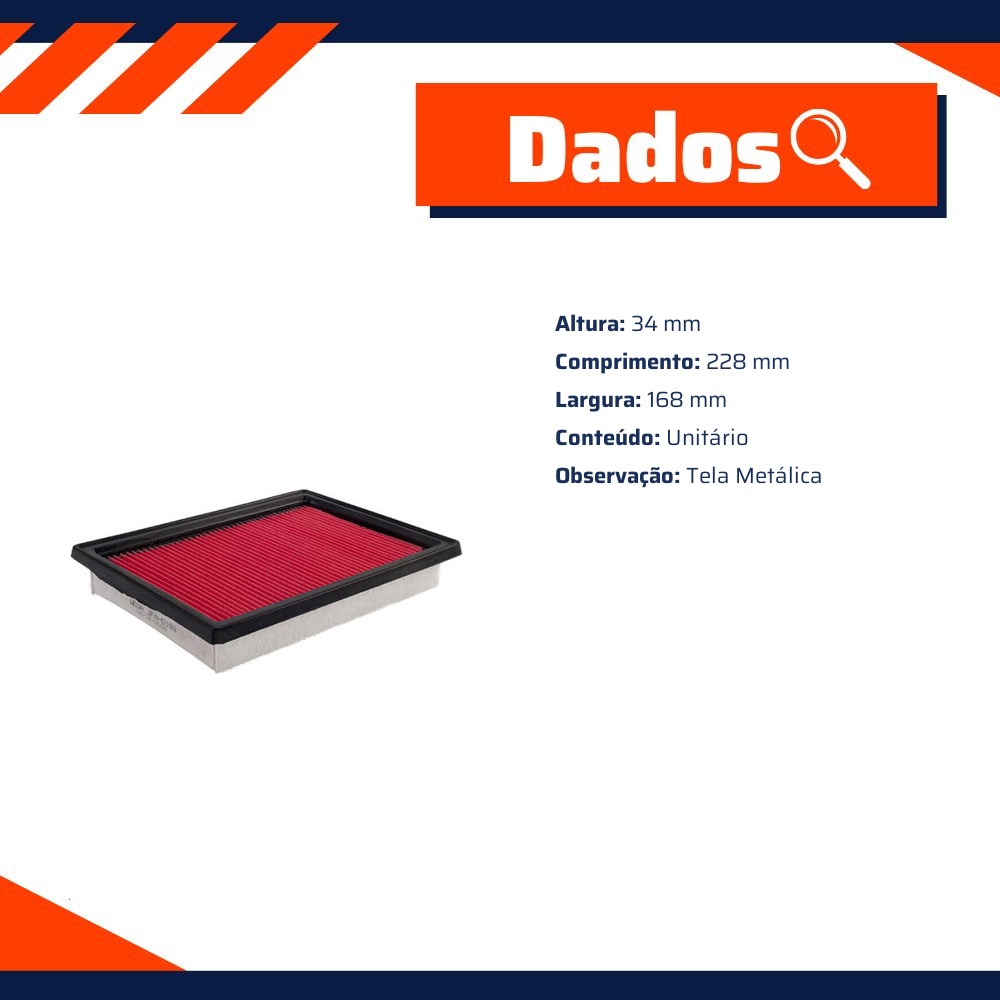 Filtro de Ar do Motor - Wega - JFA-0193