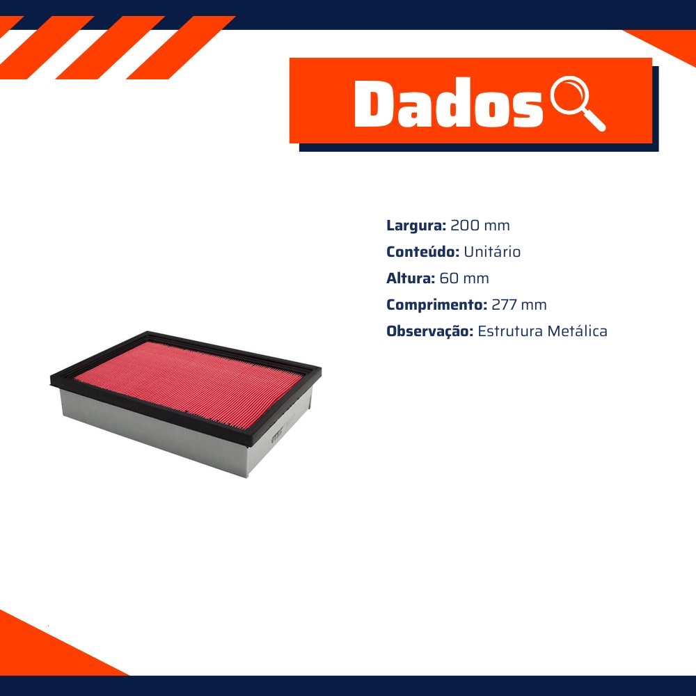 Filtro de Ar para Kia Sportage - Wega - JFA-0388