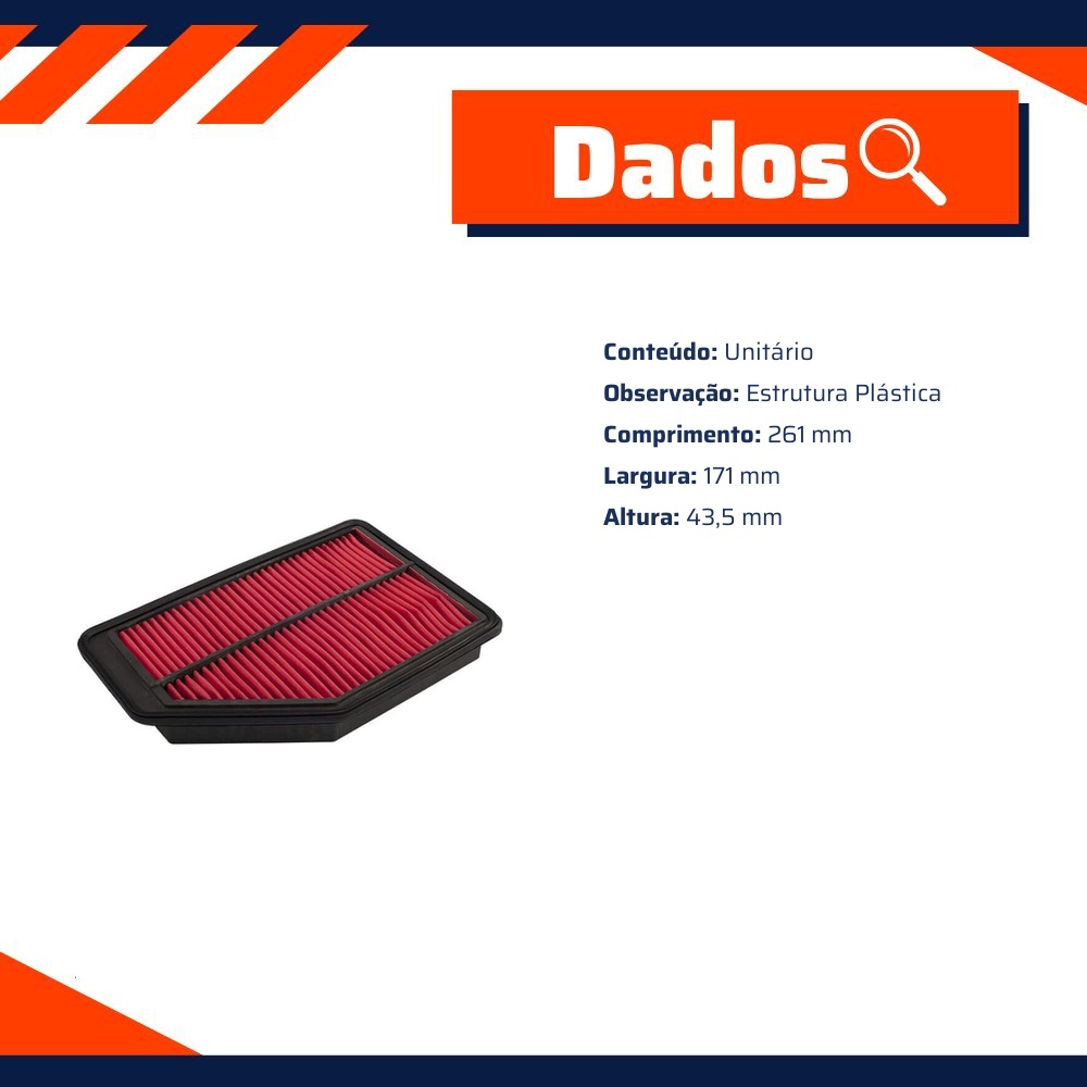 Filtro de Ar para Honda CR-V - Wega - JFA-0433