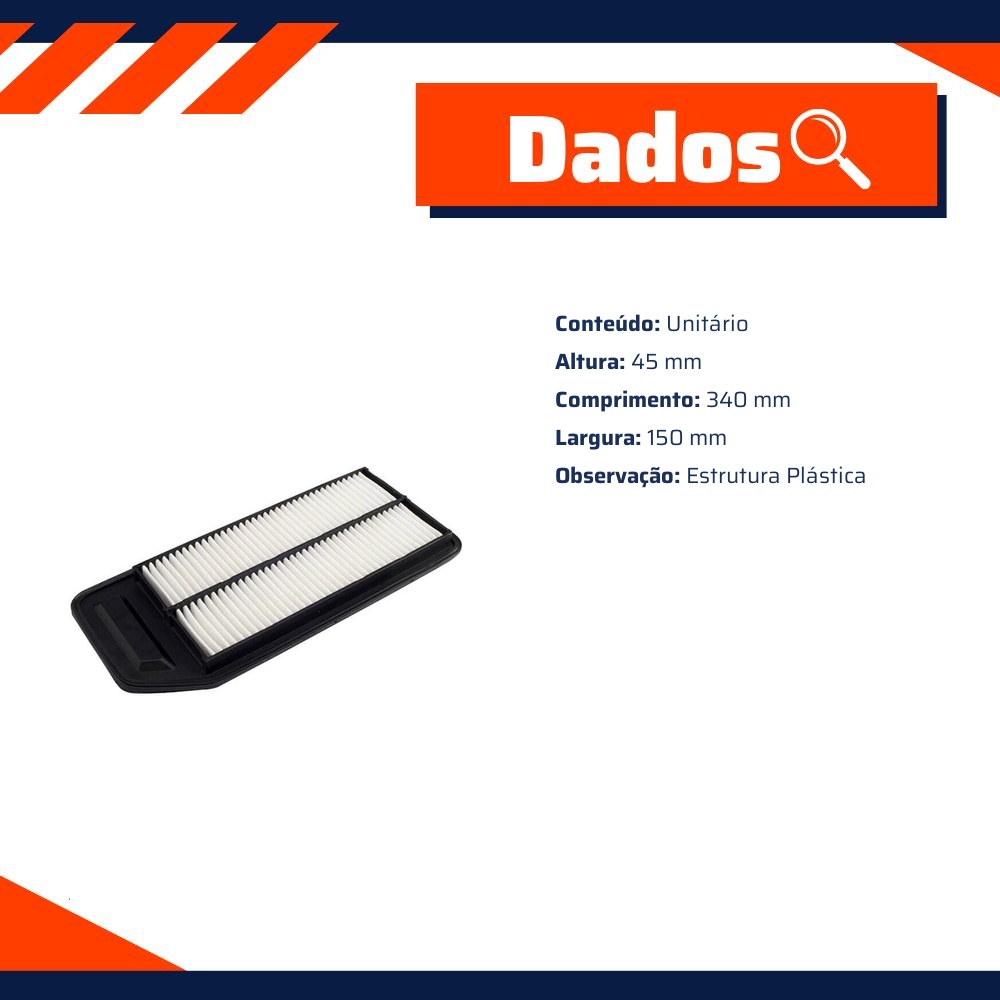 Filtro de Ar para Honda Accord - Wega - JFA-0494/2