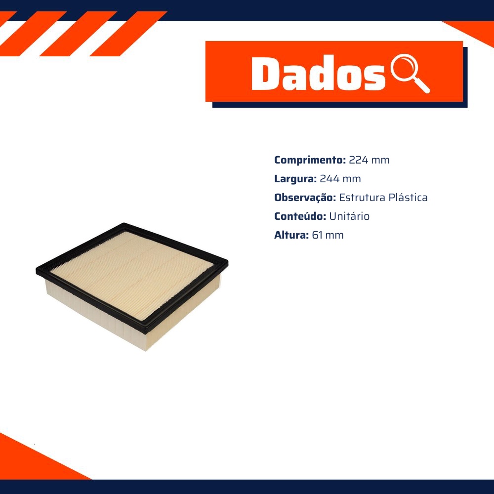 Filtro de Ar do Motor - Wega - JFA-0507