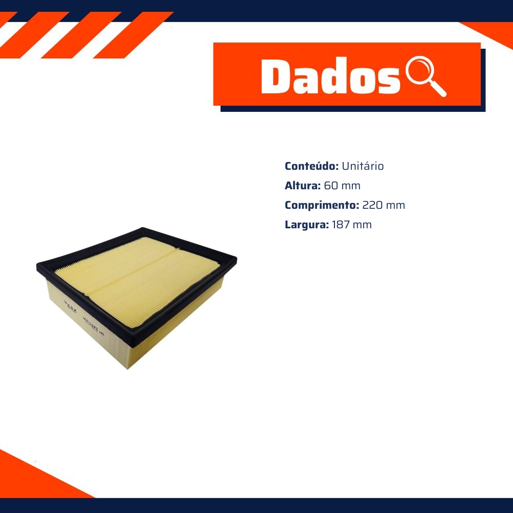 Filtro de Ar para Mitsubishi Eclipse Cross - Wega - JFA-0582