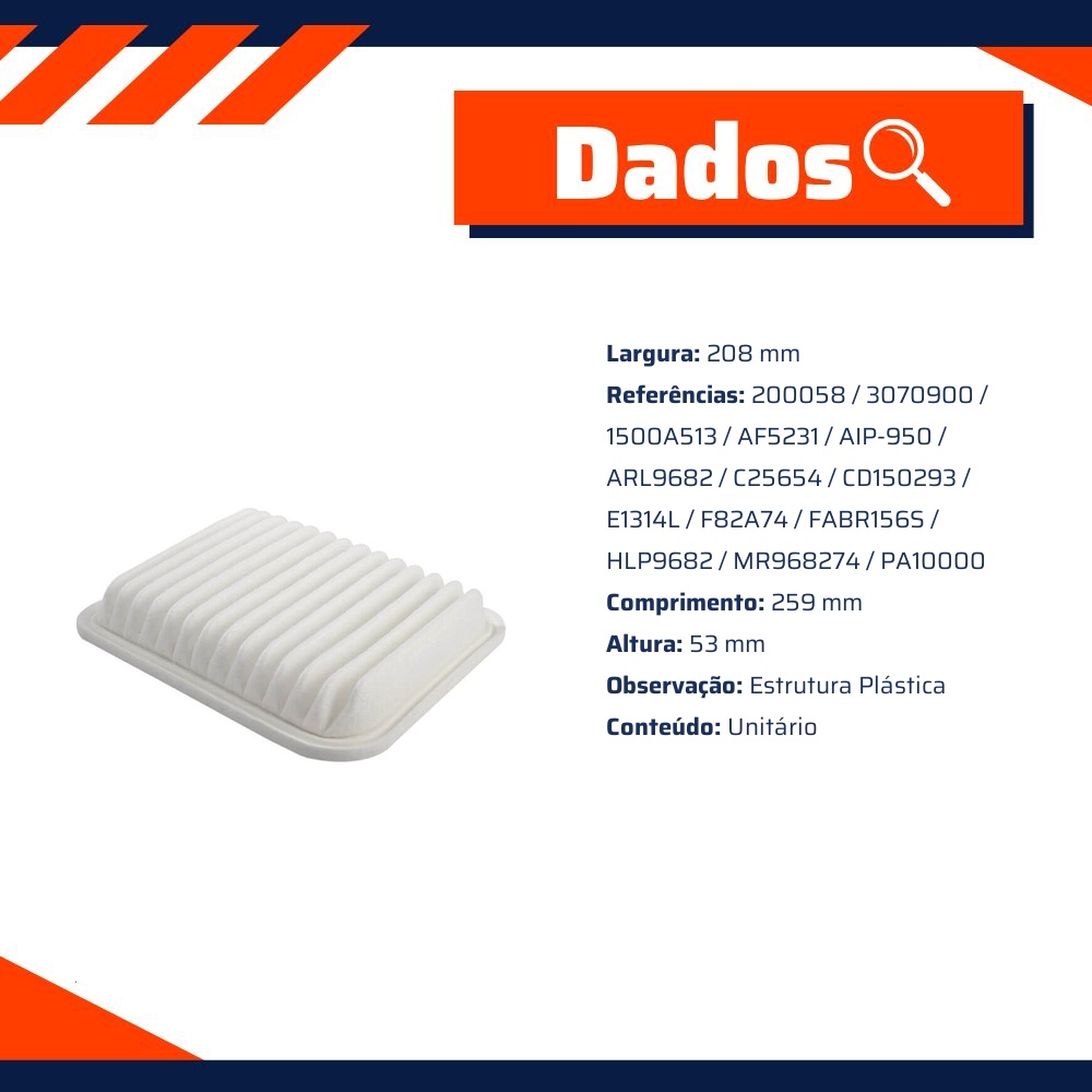 Filtro de Ar do Motor - Wega - JFA-0584