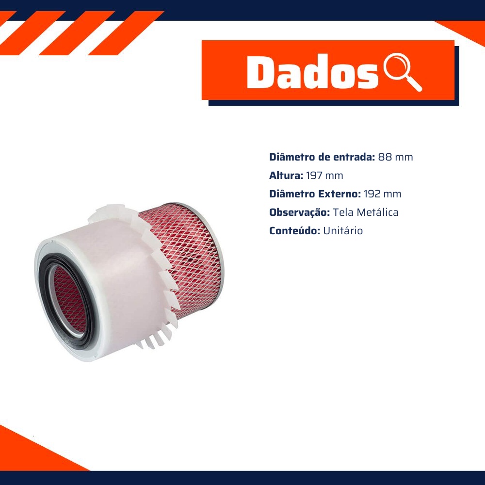 Filtro de Ar do Motor - Wega - JFA-0594