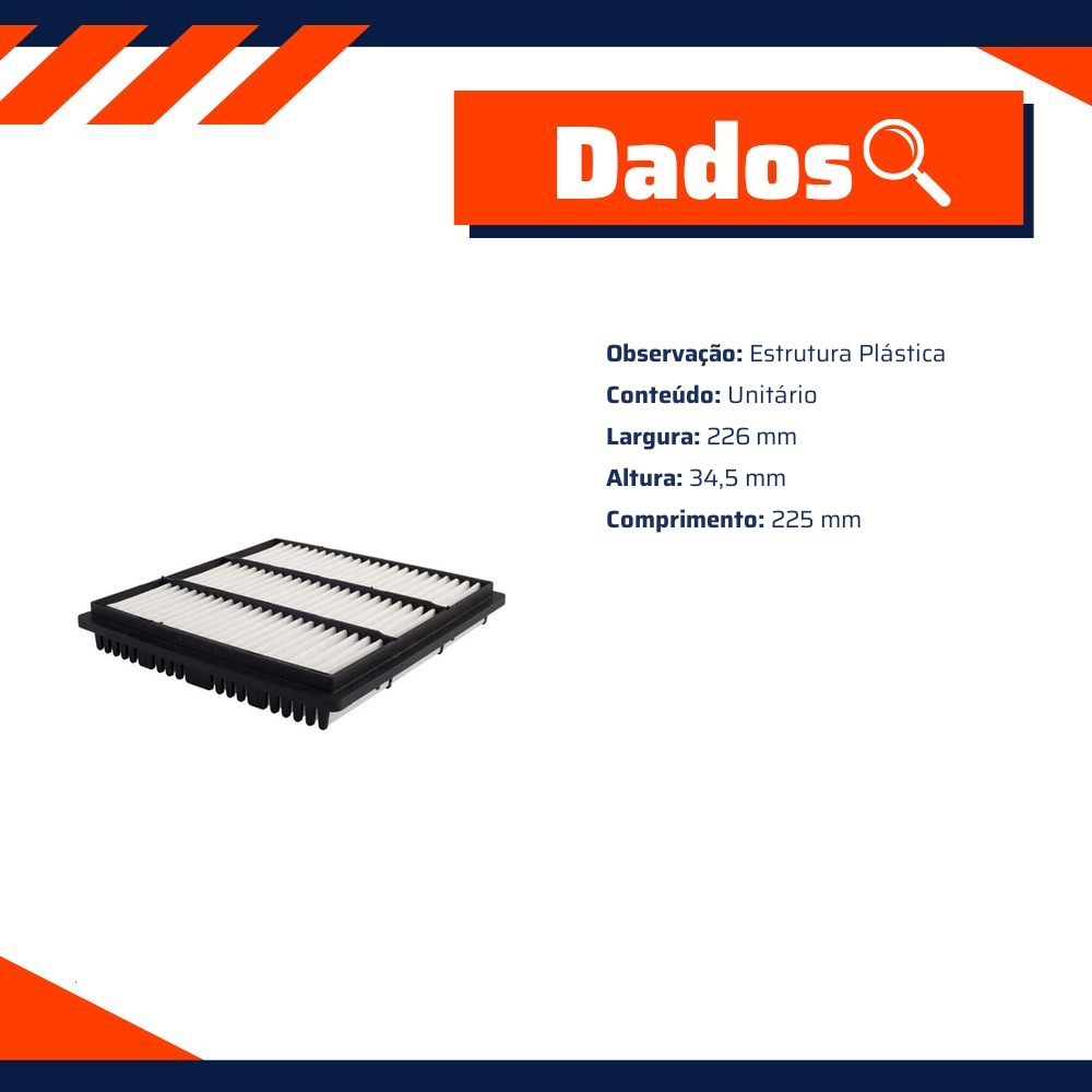 Filtro de Ar do Motor - Wega - JFA-0598