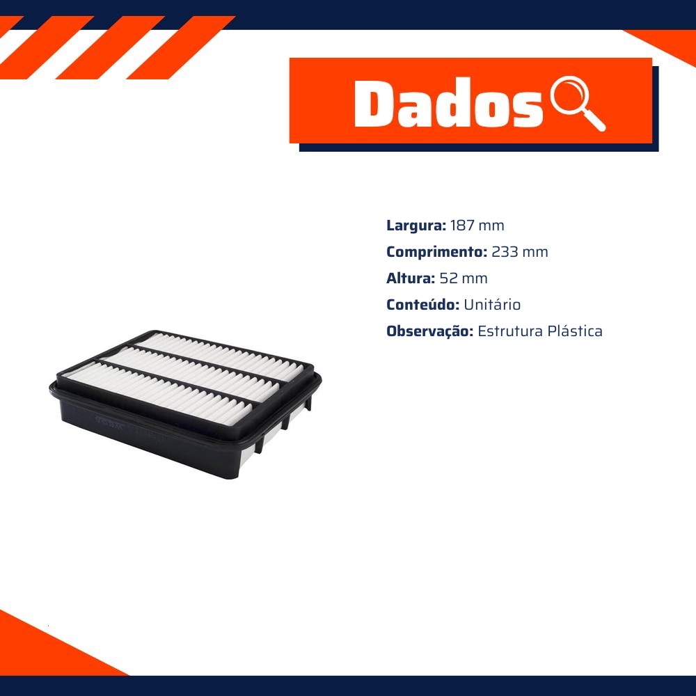 Filtro de Ar do Motor - Wega - JFA-0599