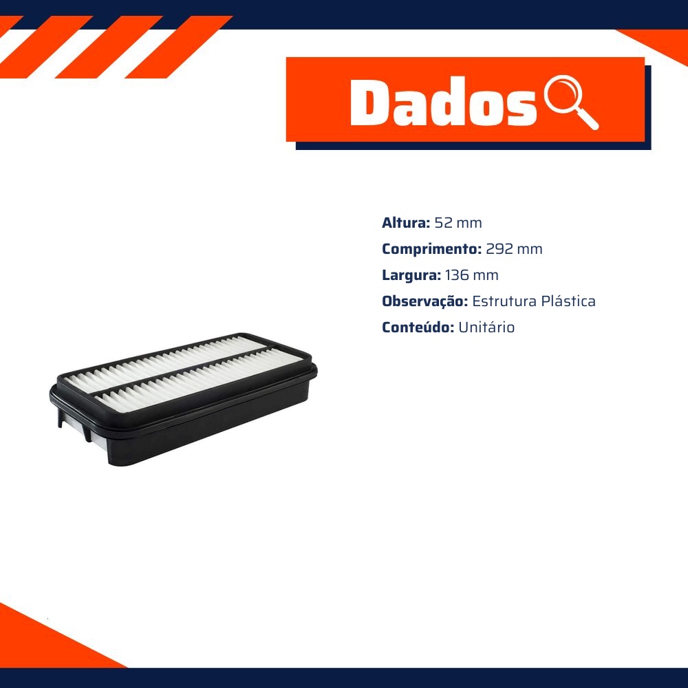 Filtro de Ar do Motor - Wega - JFA-0898