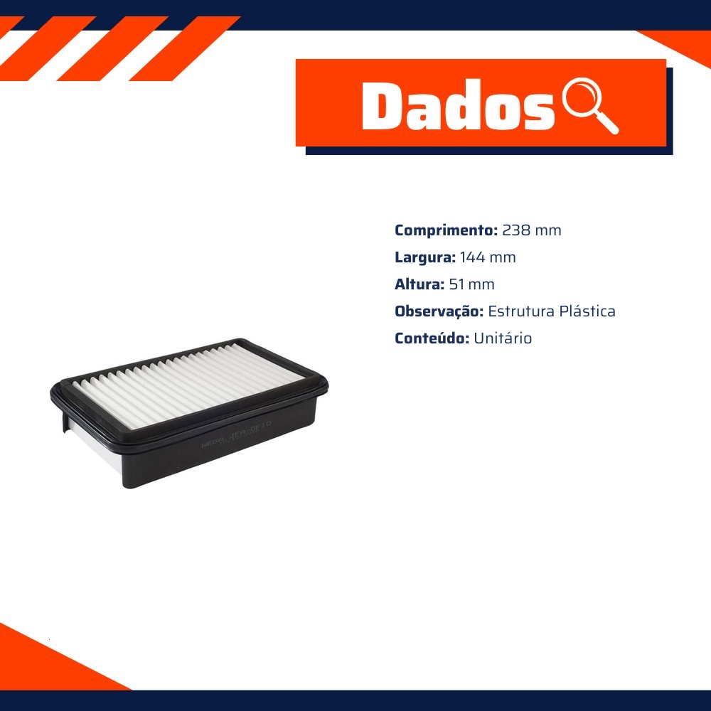Filtro de Ar para Changan Cargo e Mini Star - Wega - JFA-0F10