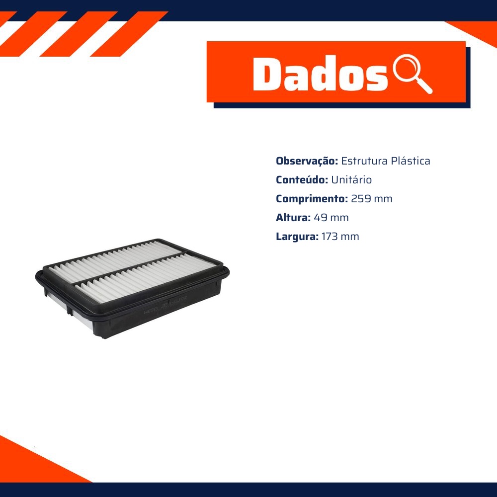 Filtro de Ar para JAC J6 - Wega - JFA-0J02