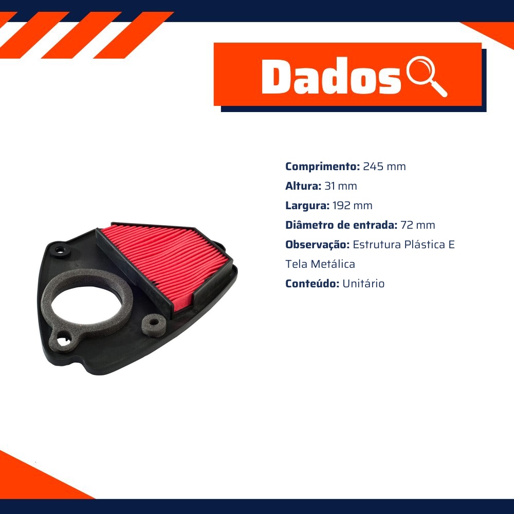 Filtro de Ar para Honda VT 600C SHADOW - Wega - JFA-0M12