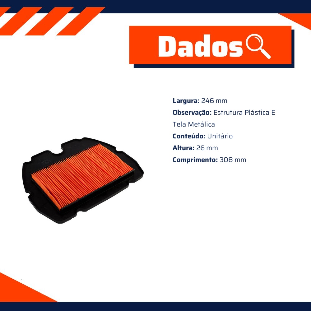 Filtro de Ar para Honda CBR 600F - Wega - JFA-0M19