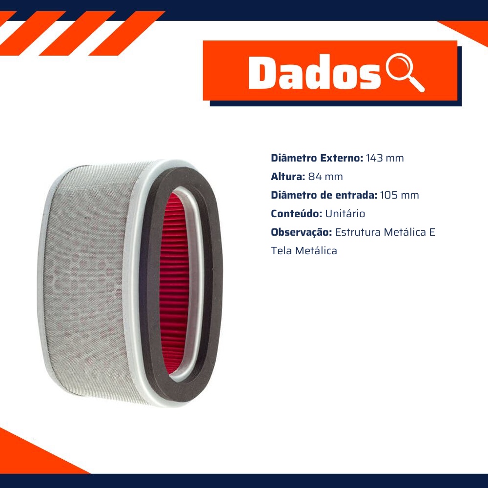 Filtro de Ar para Honda VT 750 SHADOW - Wega - JFA-0M14