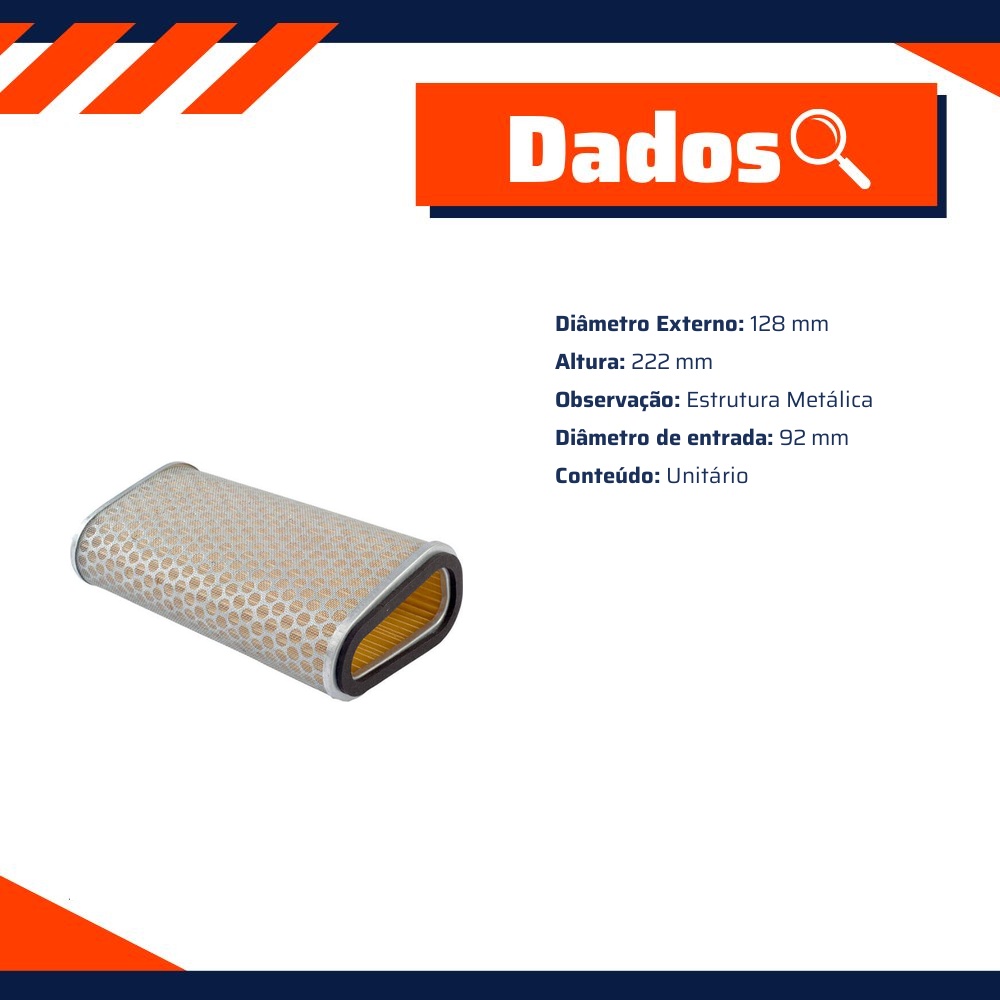 Filtro de Ar para Honda CB 600F HORNET - Wega - JFA-0M26