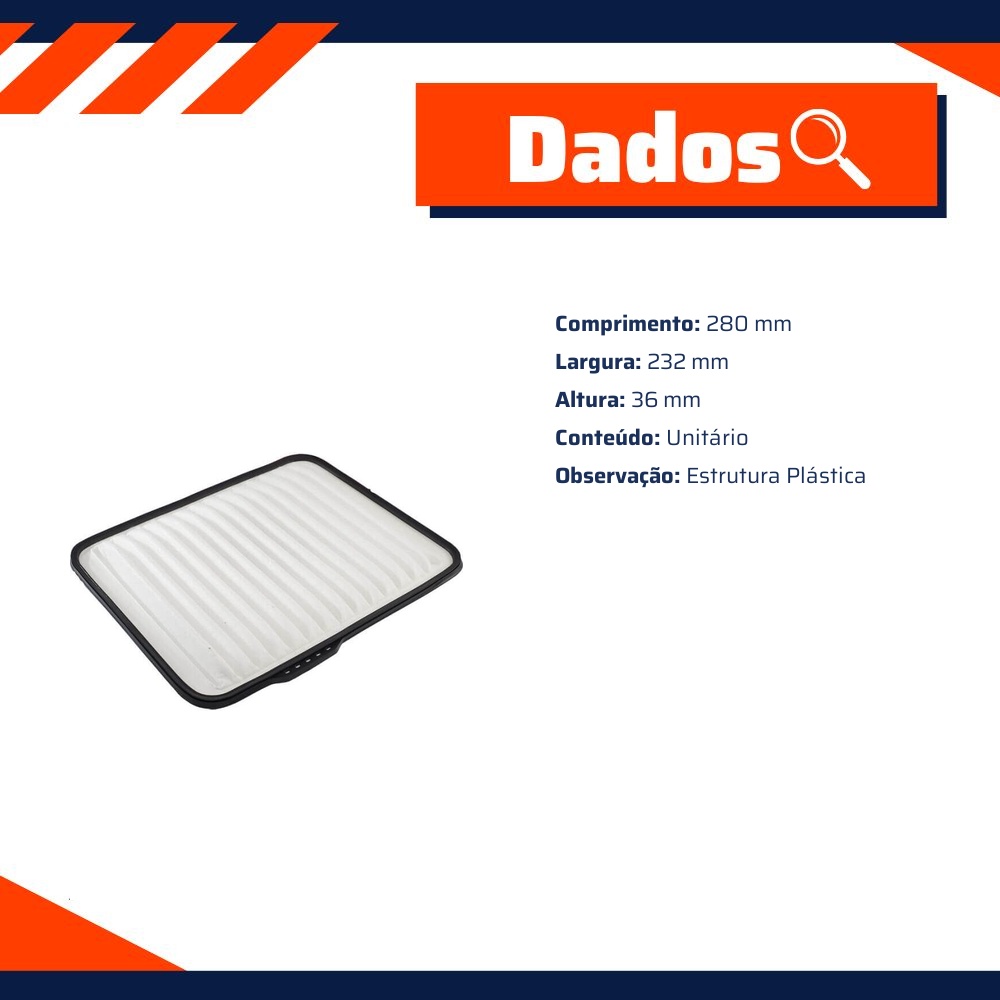 Filtro de Ar para Chevrolet Malibu - Wega - JFA-0W10