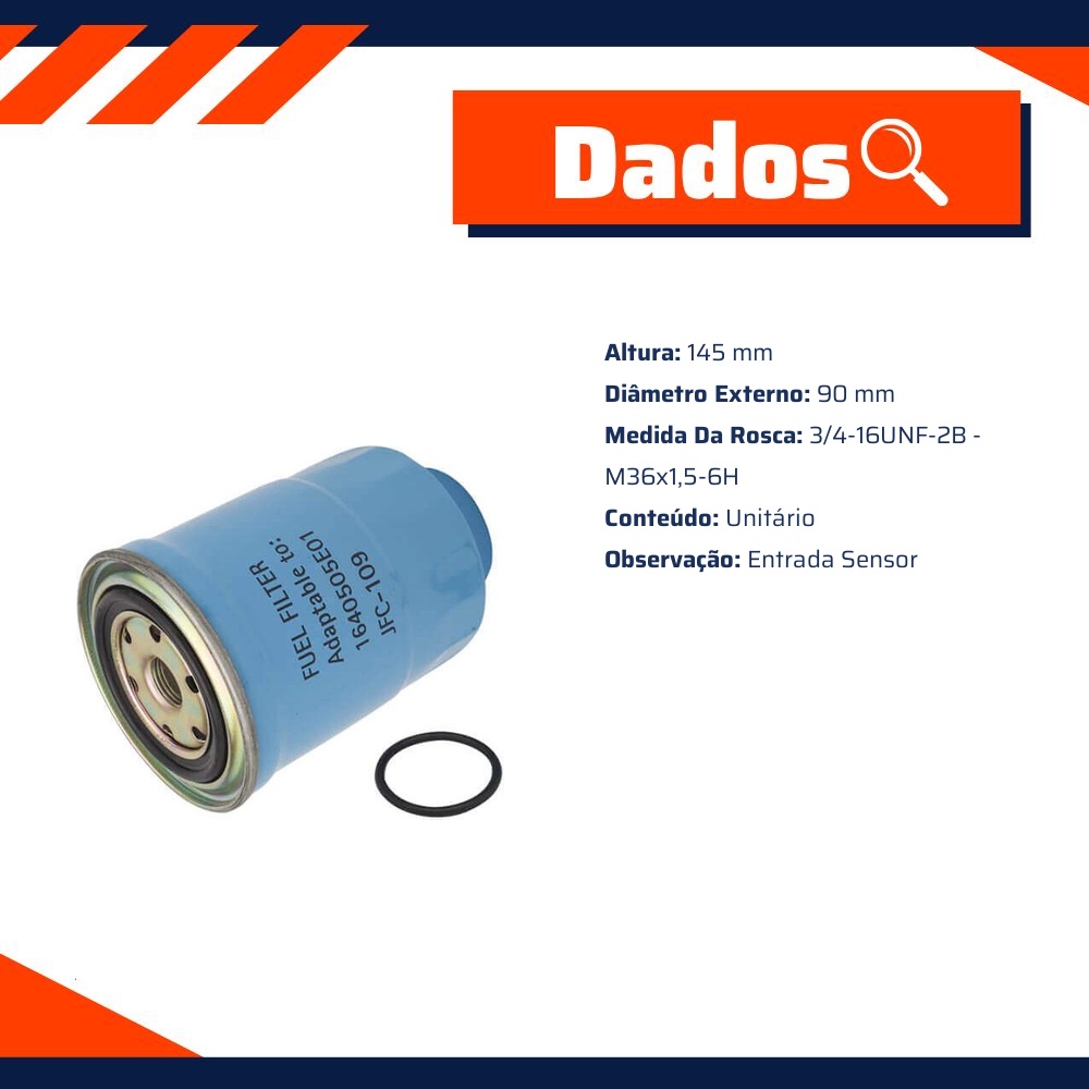 Filtro de Combustível para Nissan Pathfinder Terrano - Wega - JFC-109