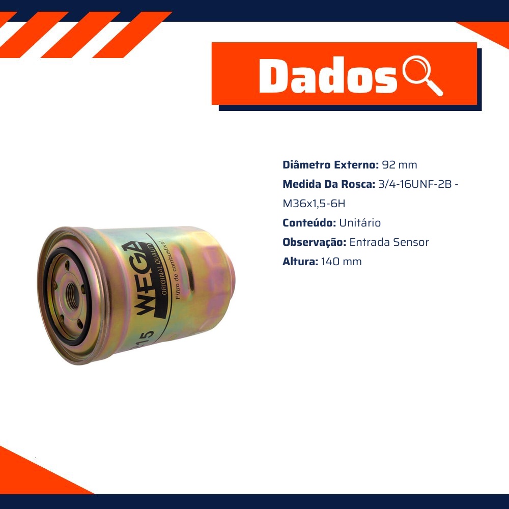 Filtro de Combustível - Wega - JFC-215