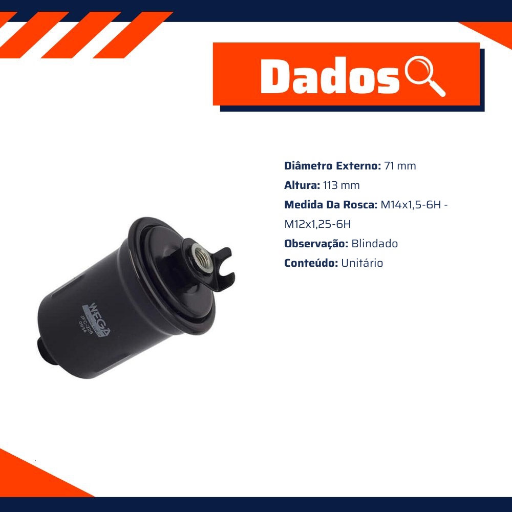 Filtro de Combustível - Wega - JFC-226