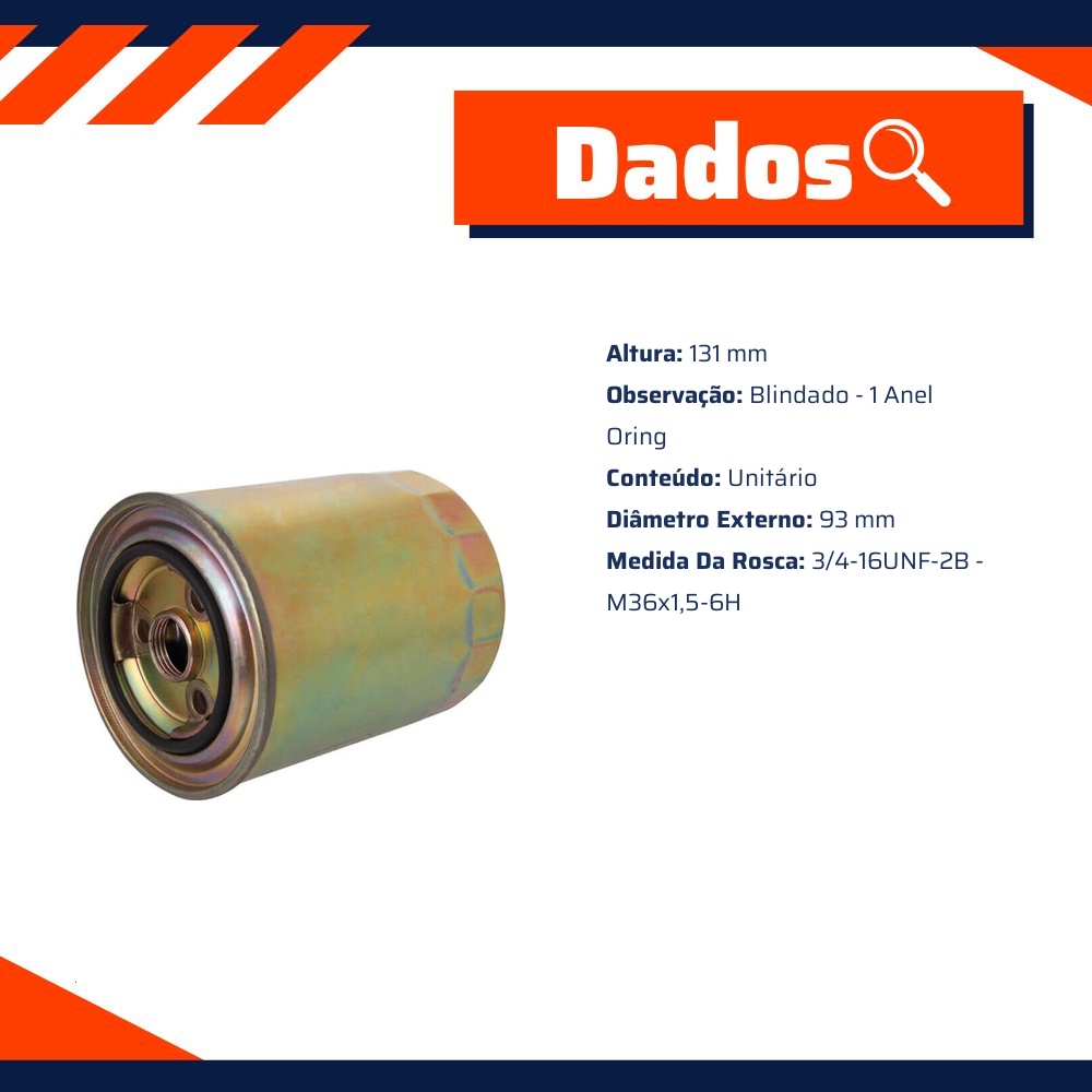 Filtro de Combustível para Toyota Hilux - Wega - JFC-240