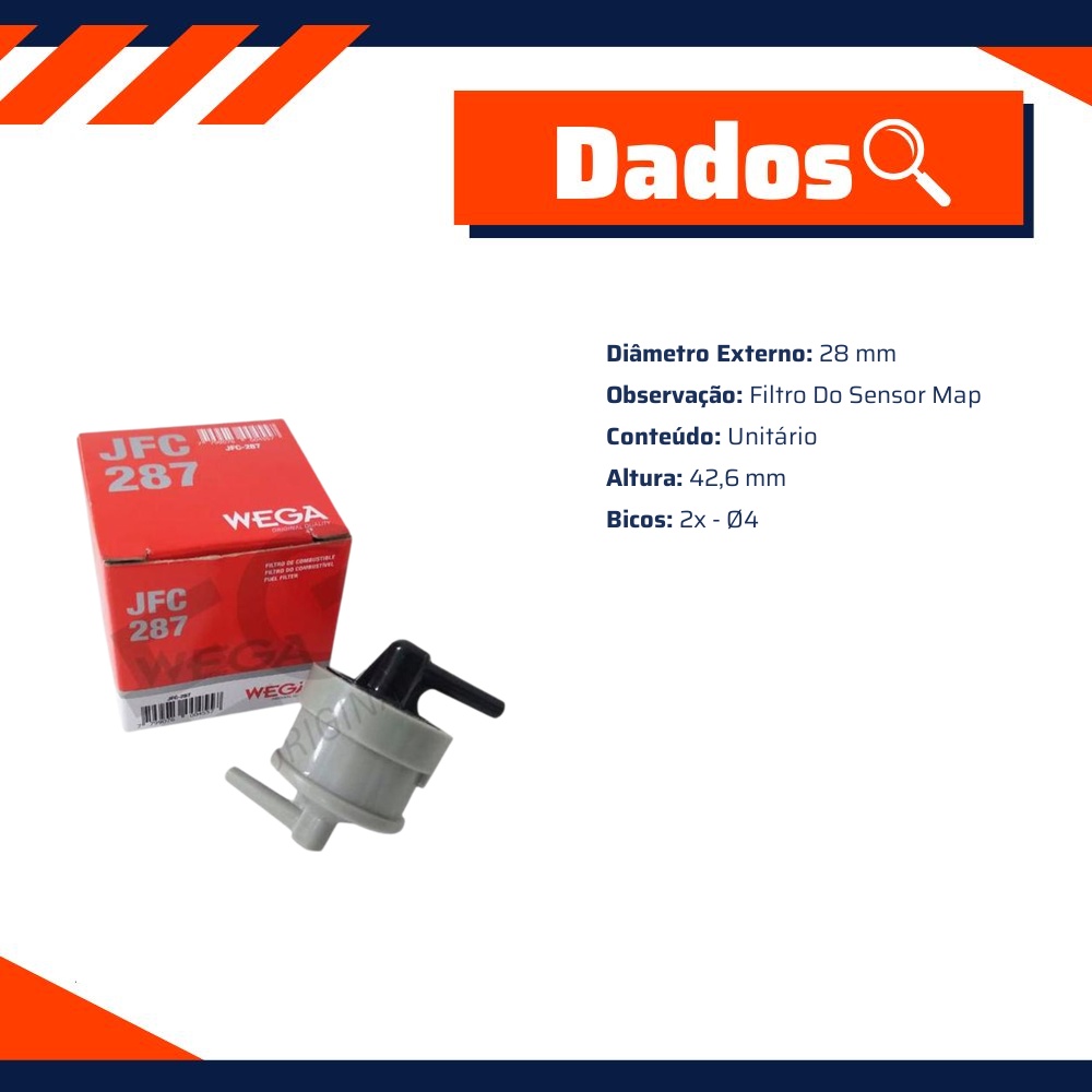 Filtro de Combustível para Toyota Hilux Sw4 - Wega - JFC-287