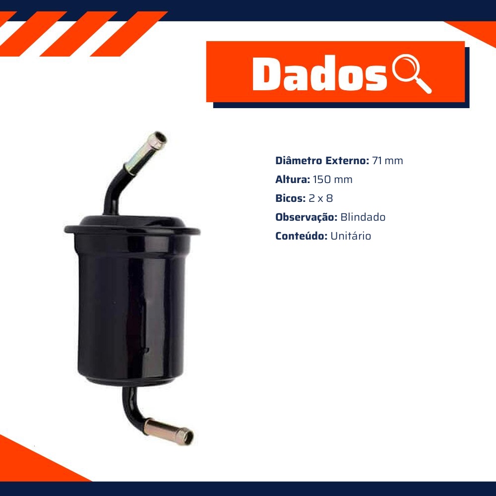 Filtro de Combustível para Kia Sportage - Wega - JFC-394