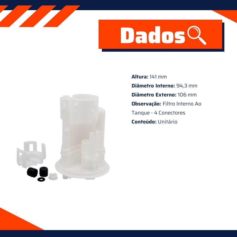 Filtro de Combustível Interno do Tanque para Honda Accord - Wega - JFC-457