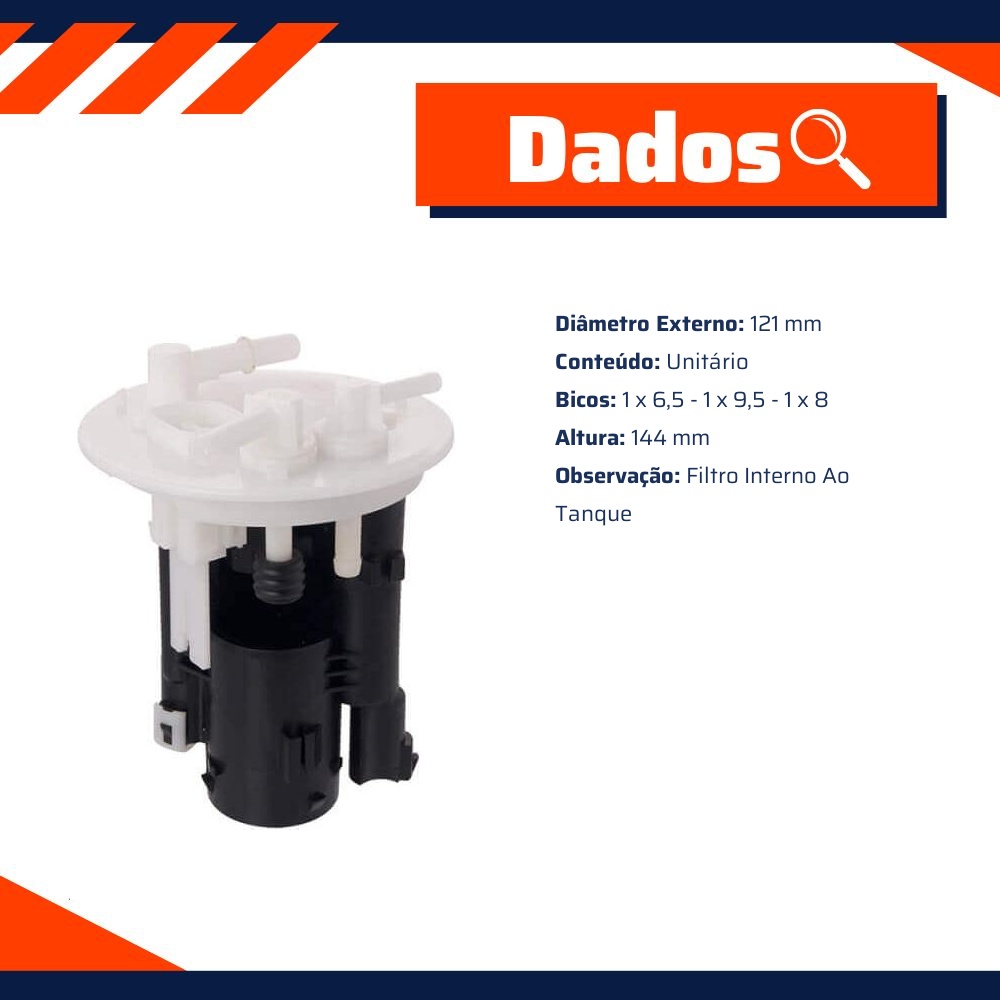 Filtro de Combustível Interno do Tanque para Mitsubishi Pajero Tr4 - Wega - JFC-504