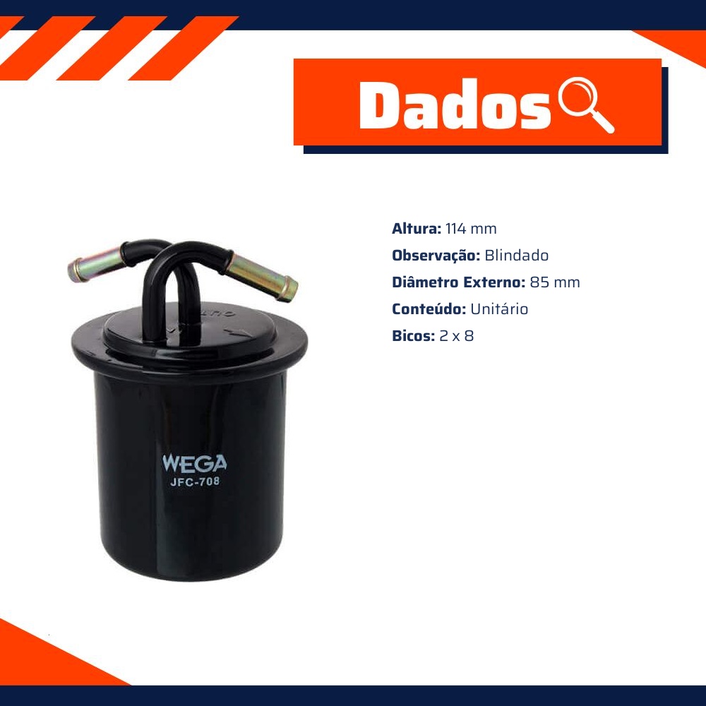 Filtro de Combustível - Wega - JFC-708