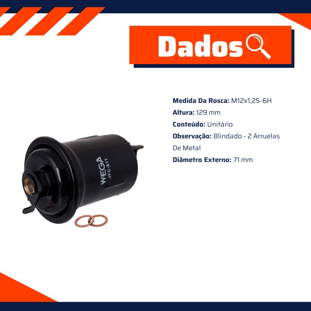 Filtro de Combustível - Wega - JFC-811