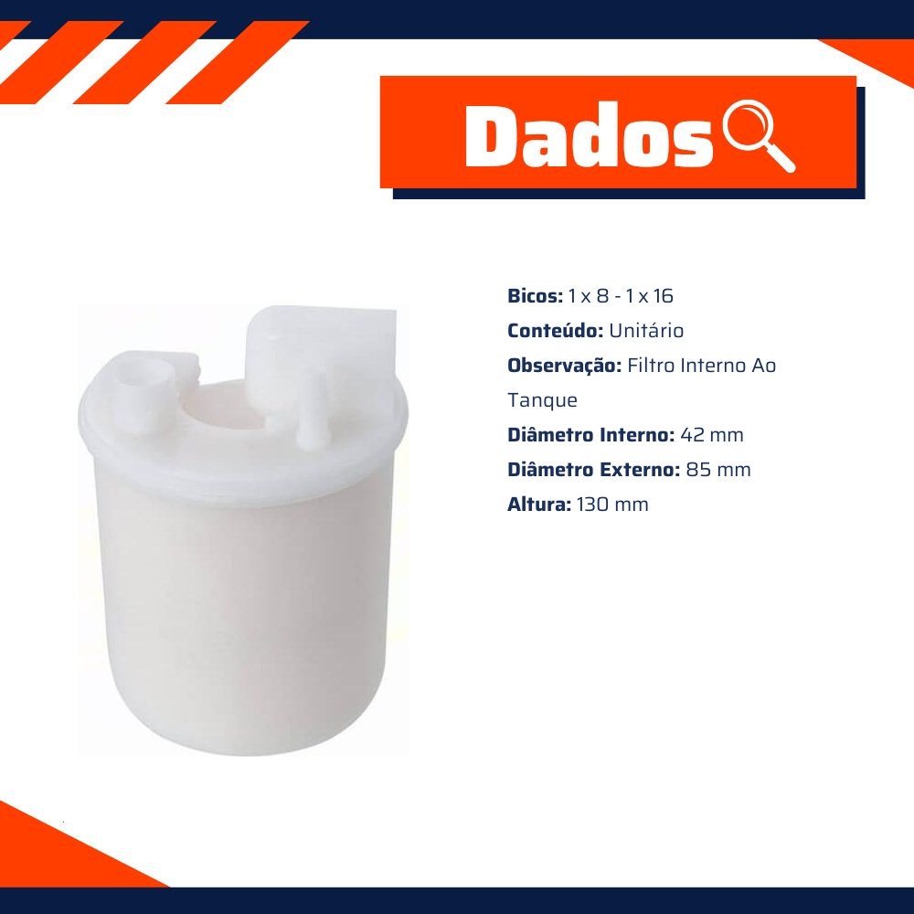 Filtro de Combustível Interno do Tanque para Hyundai Santa Fé - Wega - JFC-H01