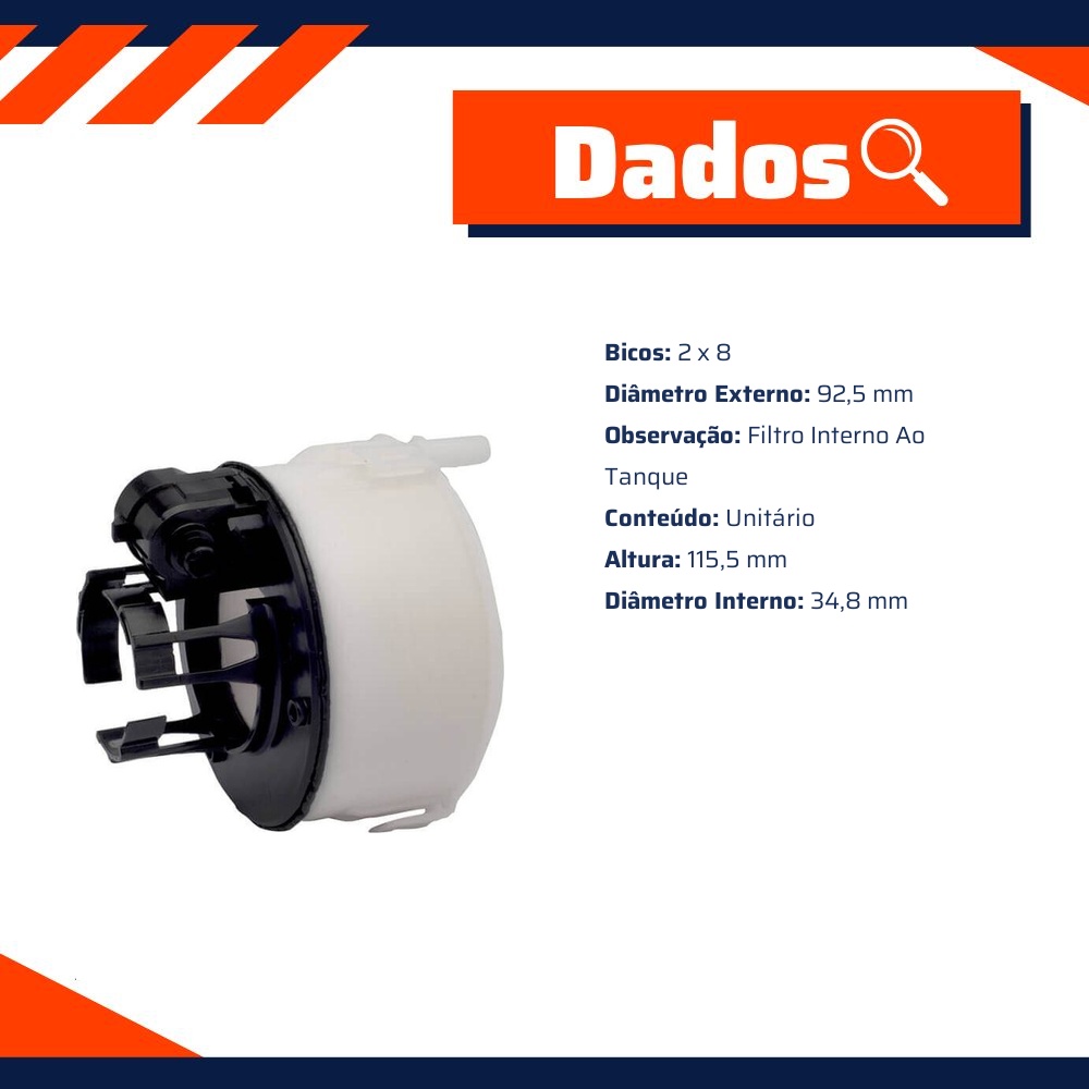 Filtro de Combustível Interno do Tanque para Hyundai Santa Fé - Wega - JFC-H24