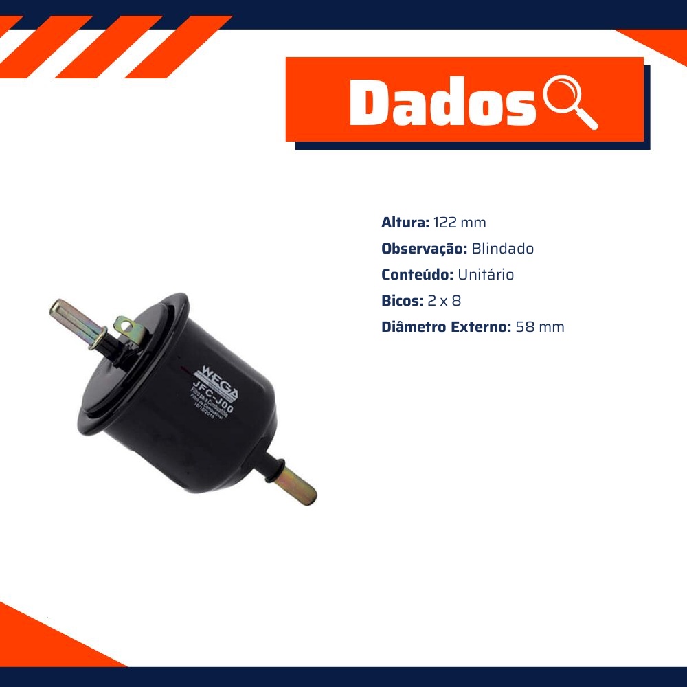 Filtro de Combustível - Wega - JFC-J00