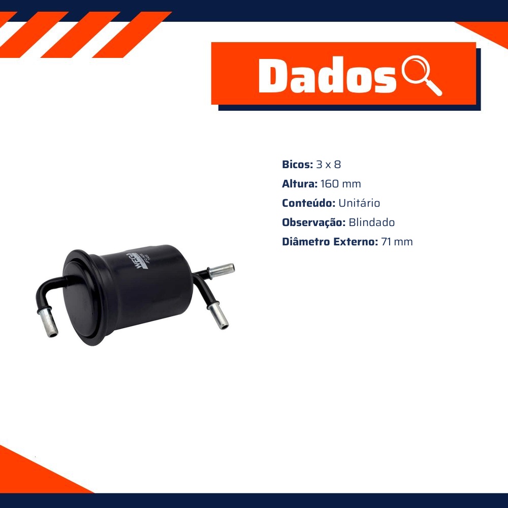 Filtro de Combustível - Wega - JFC-K05