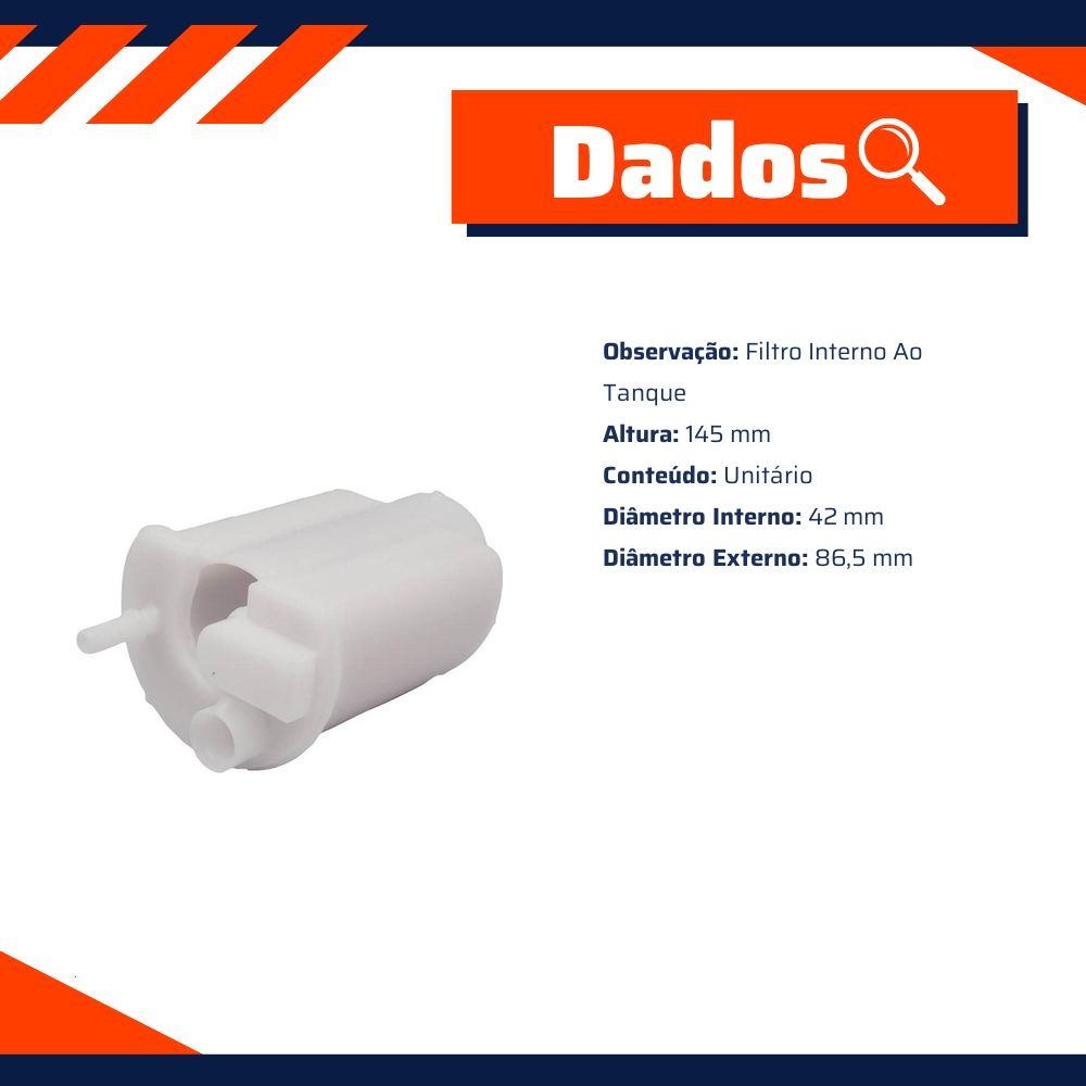 Filtro de Combustível Interno do Tanque para Kia Magentis Mohave - Wega - JFC-K11