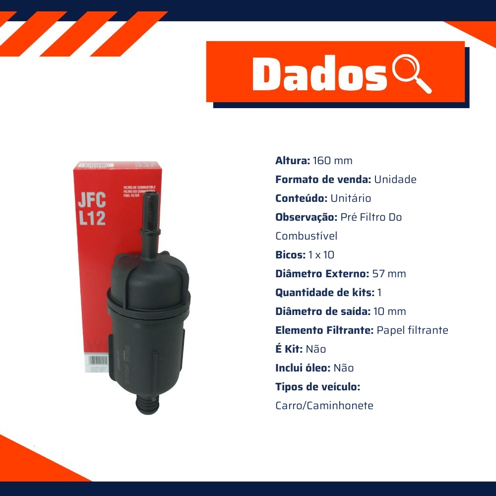 Filtro de Combustível - Wega - JFC-L12