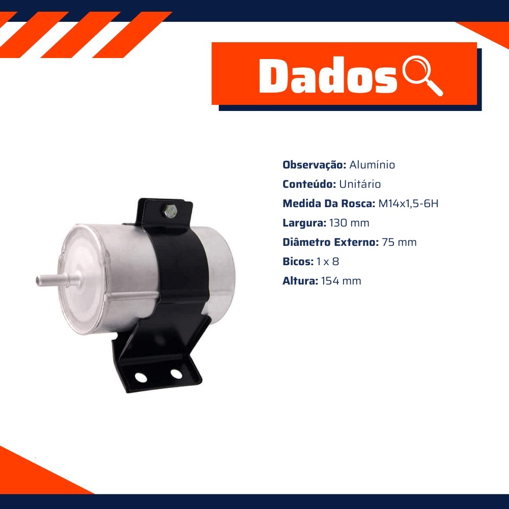 Filtro de Combustível para Ssangyong Actyon - Wega - JFC-S03