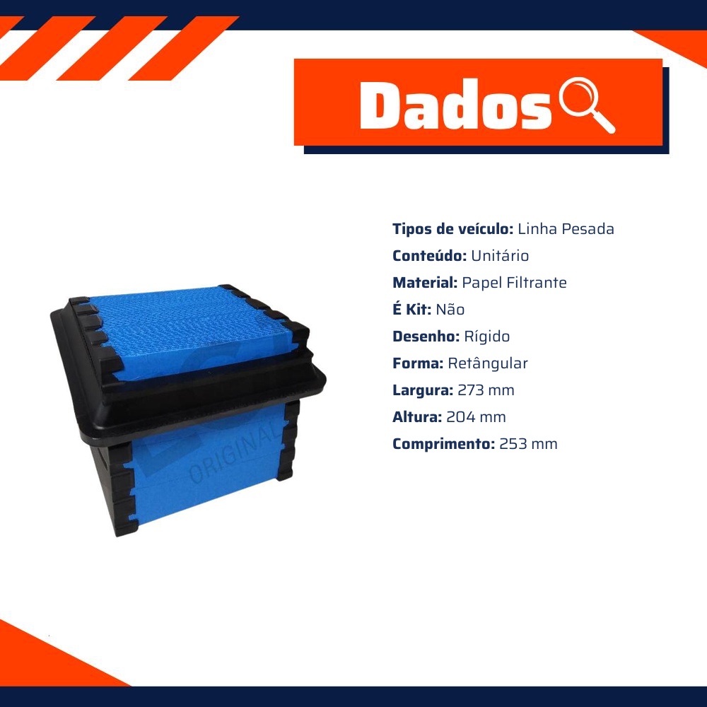 Filtro de Ar Primário para International Durastar - Wega - WAP-153